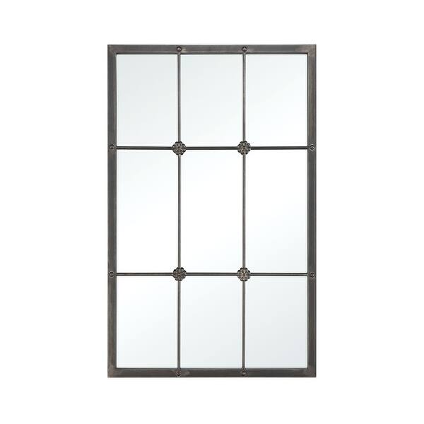 38" Silver Metal Frame Old Manse Rectangular Wall Mirror Bed Bath